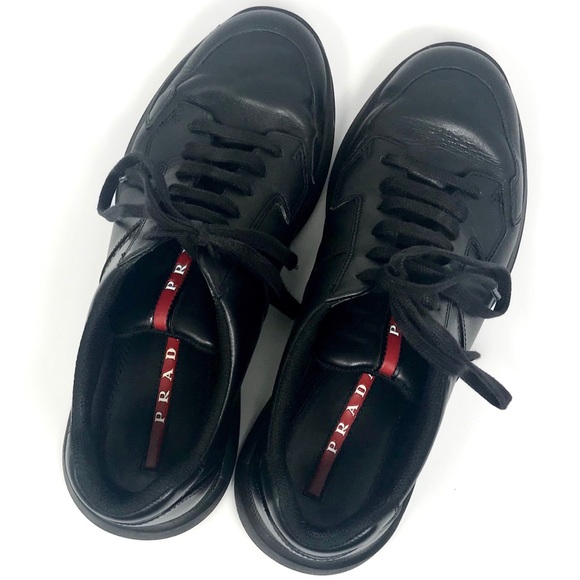 Prada Vitelli Plume Low Top Sneakers - Picture 5 of 10